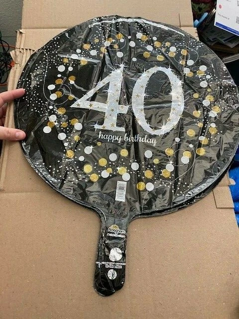 40th Happy Birthday Party Supplies 40 yrs old Mylar 18" Balloon Sparkling New!!! - Image 1 of 1