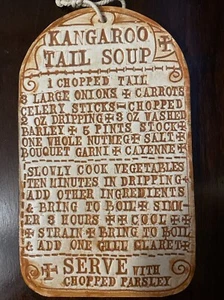 Kangaroo Tail Soup Kitchen Decorative Ceramic Wall Art, VTG, Fun And Interesting - Picture 1 of 6