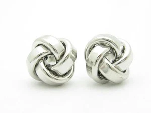 Platin Sterlingsilber 0,925 Love Knot Design Ohrstecker Push Back Ohrring Neu Geschenk - Bild 1 von 1
