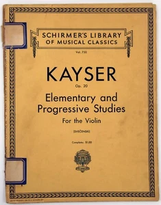 Kayser OP 20 Violín Progresivo Schirmer's Library of Musical Classics Vol. 750 - Imagen 1 de 7