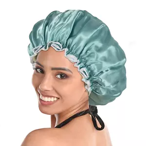 Shower Cap Large for Women Reusable Extra Large, Lake Blue - Picture 1 of 11