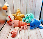 Lot Of 5 Precious Moments Tender Tails Beanies Dolphin Lobster Starfish Octopus+