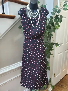 Studio I Black Red & White Polyester Round Neck Sleeveless Knee Length Dress 20W - Picture 1 of 11