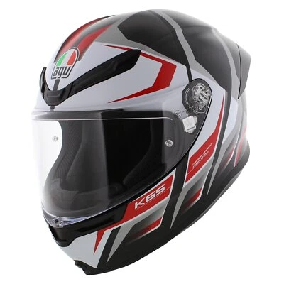 Casco moto AGV K6 S Karve bianco opaco nero rosso - Immagine 1 di 4
