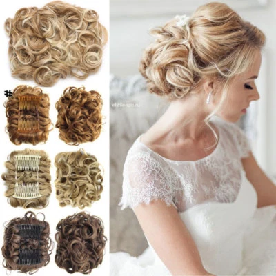 RICH-CHOICES MEGA LARGE THICK Curly Chignon Messy Bun Updo Clip in Hair Piece Extensions UK W