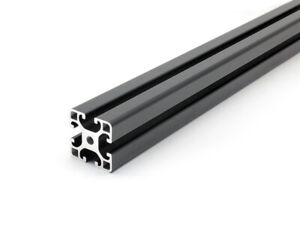 Alu Profilé aluminium noir 40x40 L I-type slot 8 light (29,90€/m,min.1€)