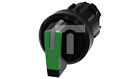 Switch 22mm round plastic black/green kr. pen 3 pos. I-0-II Latching 3SU1 /T2UK
