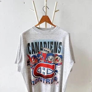 90s Looney Tunes X Montreal Canadiens hockey shirt, NHL remake TE8822 - Picture 1 of 2