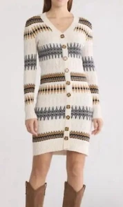 Lucky Brand Women’s Sweater Dress Long Sleeve Boho Cardigan Dress Size 3X - Picture 1 of 11