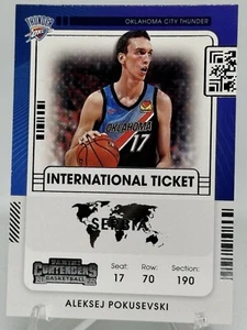 Aleksej Pokusevski 2021-22 Contenders International Ticket #13 Insert Thunder - Picture 1 of 2