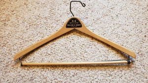 Vintage H & G Helling & Groff Men's WearWausau Wisconsin Wood Clothes Hanger - Picture 1 of 6