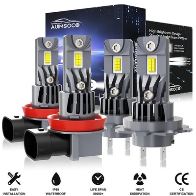 For Jaguar XF 2009-2011 - 8000K LED Headlight Combo High Low Beam 4x Bulbs Kit - Image 1 of 4