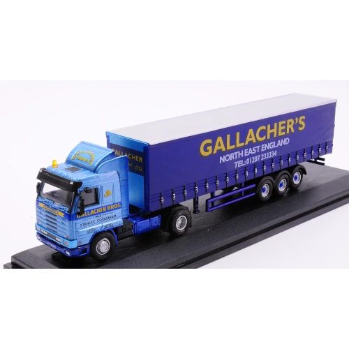BILICO SCANIA 113 40ft CURTAINSIDE GALLACHER'S 1:76 Oxford Camion Modellino Nuov - Immagine 1 di 2