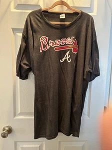 ATLANTA BRAVES 3X T-SHIRT ~ Delta Port & Co~ Gray w/White A Logo & Tomahawk ~VGC - Picture 1 of 5