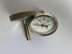 2 Bimetall Heizung Thermometer 0 - 120 Grad - Bild 1 von 3
