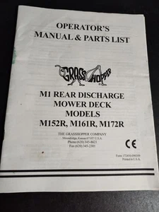  Grasshopper M1 Rear Discharge Mower Deck Operator's Manual & Parts List M152R - Picture 1 of 7
