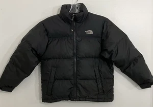 The North Face Black Down Filled Zip Puffer Jacket Boys Small Ski Winter Snow - Picture 1 of 8
