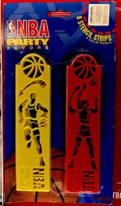 Pack of 8 Pentech NBA Party Favors BASKETBALL Reusable Stencil Strips - Picture 1 of 4