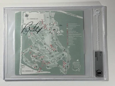 Ray Floyd signed Masters golf Map Augusta National course beckett coa - Image 1 of 4