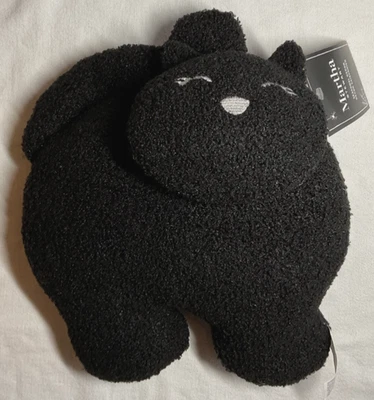 MARTHA STEWART 重量猫黑色万圣节枕头全新带标签 — 第 1/3 张图片