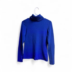 Saks Fifth Avenue Women’s 100% Cashmere Turtleneck Sweater Blue Size Small - Picture 1 of 3