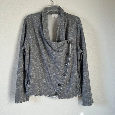 Caslon Wraps Sweater Jacket Moto Women’s XL Gray Snap Buttons Casual Fall  - Image 1 of 4