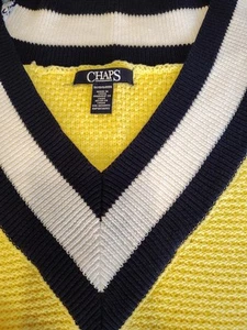Chaps Women 3X Sweater Butter Yellow V-Neck Pullover Country Club Preppy - Picture 1 of 7