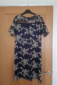 BNWOT Klass Navy Embroidered Dress Size 14 - Picture 1 of 4