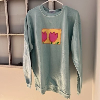 Sudadera Pullover Vintage Fresh Produce 1997 Tulip Hecha en EE. UU. Algodón Talla XL Foto 1 de 4