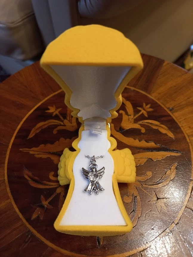 Virca Angelo Giallo Catenina Charm Angelo Cuore Bianco - Immagine 1 di 4