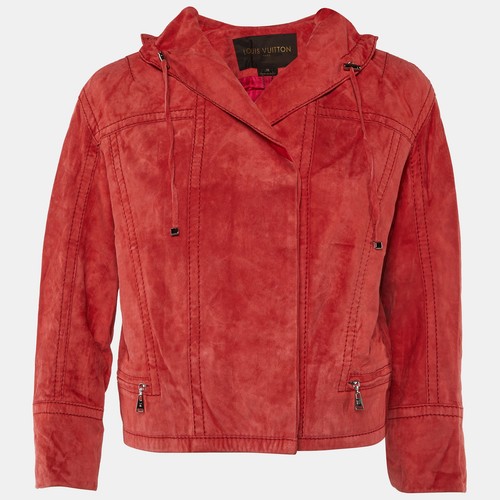 LOUIS VUITTON（LV） Giacca Louis Vuitton rossa scamosciata collo arricciato zip davanti M