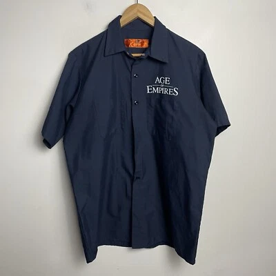 Microsoft Studios Age of Empires Red Kap Shirt Large Mens Employee Mechanic - Image 1 of 4