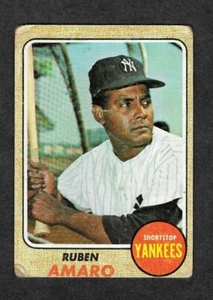 1968 TOPPS #138 RUBEN AMARO-NEW YORK YANKEES-SHORTSTOP-CENTERED-POOR - Picture 1 of 2