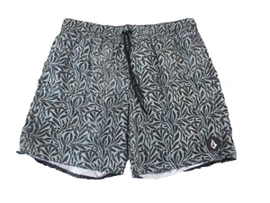 Volcom Trunks Boardshorts Mens Size Medium Black Gray Beach Surf - Picture 1 of 6