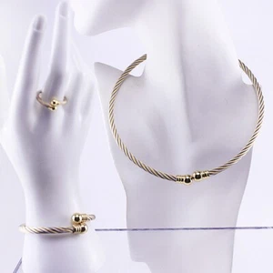 Harry Ritchie's Jewelers House of Bangles, Stainless Steel with 18k Gold Plate - Picture 1 of 5