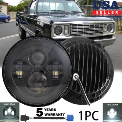 Faro LED redondo 105W 7" haz alto/bajo para camionetas Dodge D100 D200 D300 D400 D450 Foto 1 de 4