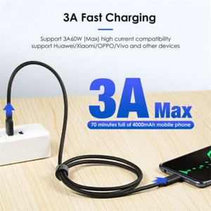 5Pcs Pack USB A to USB C Cable Type C Fast Charging Cord For iPhone 15 Pro Max - Picture 1 of 16