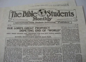1915 "Bibelstudenten monatlich" Matthäus 24 Prophezeiung erklärt Wachtturm IBSA Jehova - Bild 1 von 1
