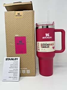 Stanley 40oz ROSE RED Tumbler Stainless Steel FlowState Quencher 2024 V_Day mug - Picture 1 of 5
