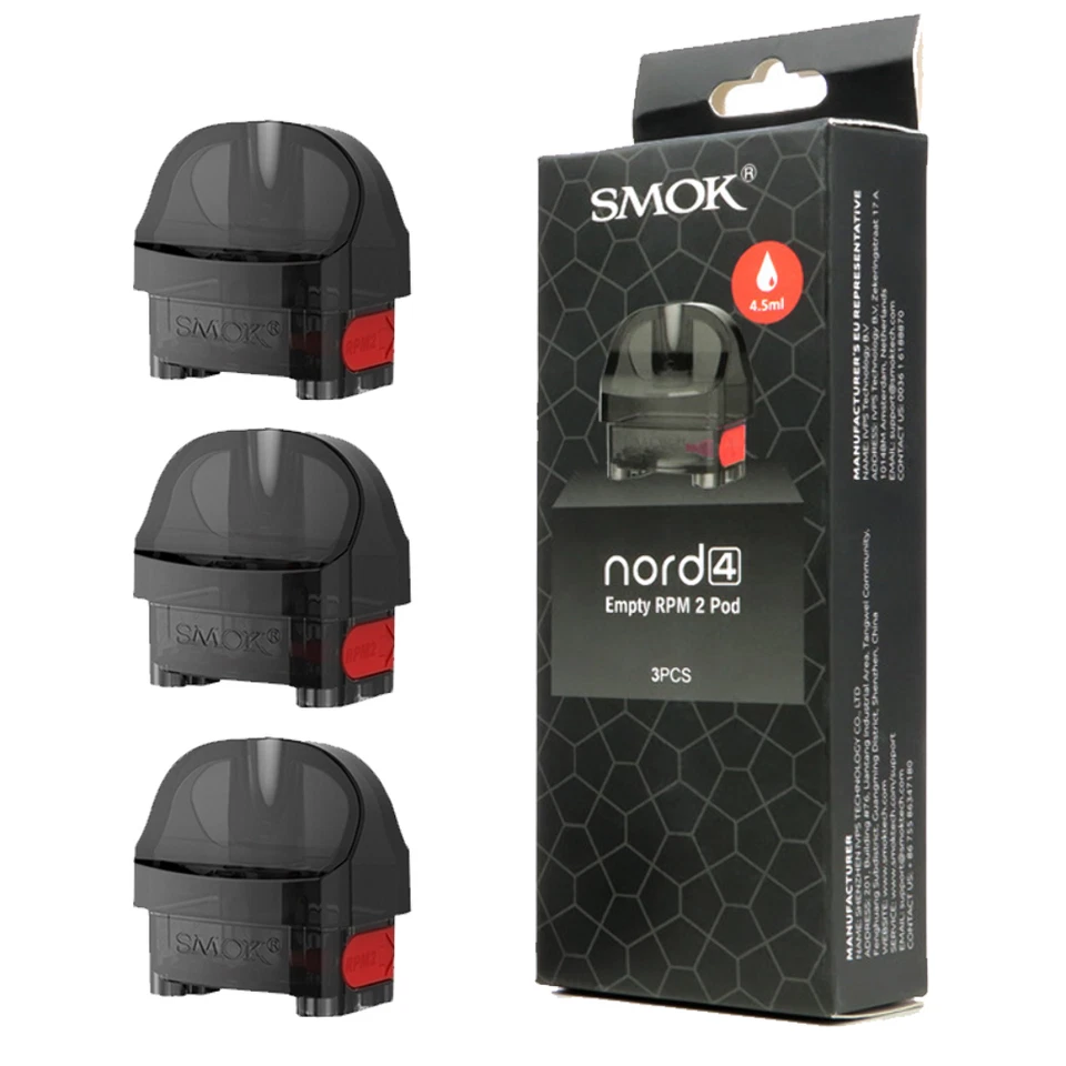 SMOK NORD 4 Pod Cartridges Empty2ml (3Pcs) - FREE POSTAGE ABOVE £10 MIX&MATCH
