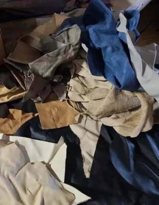 genuine leather pieces, Assorted Colors, Hand Size To Two Sq Ft - Image 1 of 2