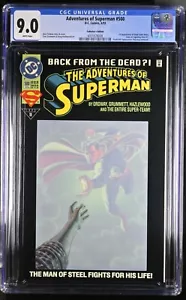 ADVENTURES OF SUPERMAN #500 CGC 9.0 (páginas blancas) 1ª aplicación Steel & Superboy - Imagen 1 de 2