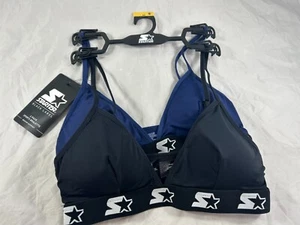 Reggiseno sportivo Starter Black Label confezione da 2 bralette blu donna medio nuovo - Foto 1 di 9