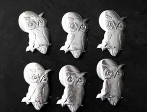 Vintage Gibson Greeting Silver OWL Halloween Busta Sigilli (mai usata) Qtà 6 - Foto 1 di 5