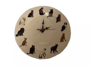 Round Ceramic Wall Clock With 12 Cats - Picture 1 of 2