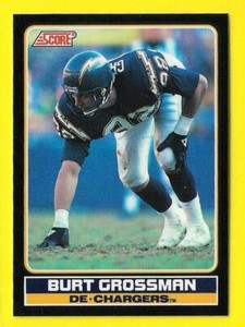 1990 Score NFL Football Young Superstars #25 Burt Grossman San Diego Chargers
