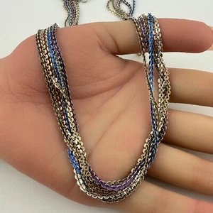 Milor Vintage 925 Sterling Silver 5-Tone 6-Strand Parure Necklace (23.1g) - Picture 1 of 6