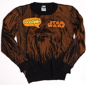 Star Wars Boys Talking Chewbacca Sweater Long Sleeve Black Size Medium - Picture 1 of 12