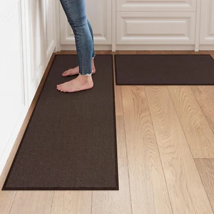 Kitchen Mat Sets of 2 Cushioned Rugs for Kitchen Floor Non Slip Washable - Picture 1 of 11