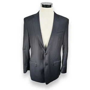 Versace Collection Blazer Men’s 54 Navy Blue Stripes Single Breasted Notch Lapel - Picture 1 of 10